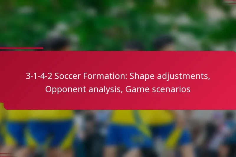 3-1-4-2 Soccer Formation: Shape adjustments, Opponent analysis, Game scenarios