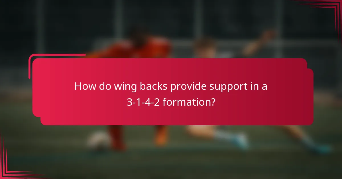 How do wing backs provide support in a 3-1-4-2 formation?