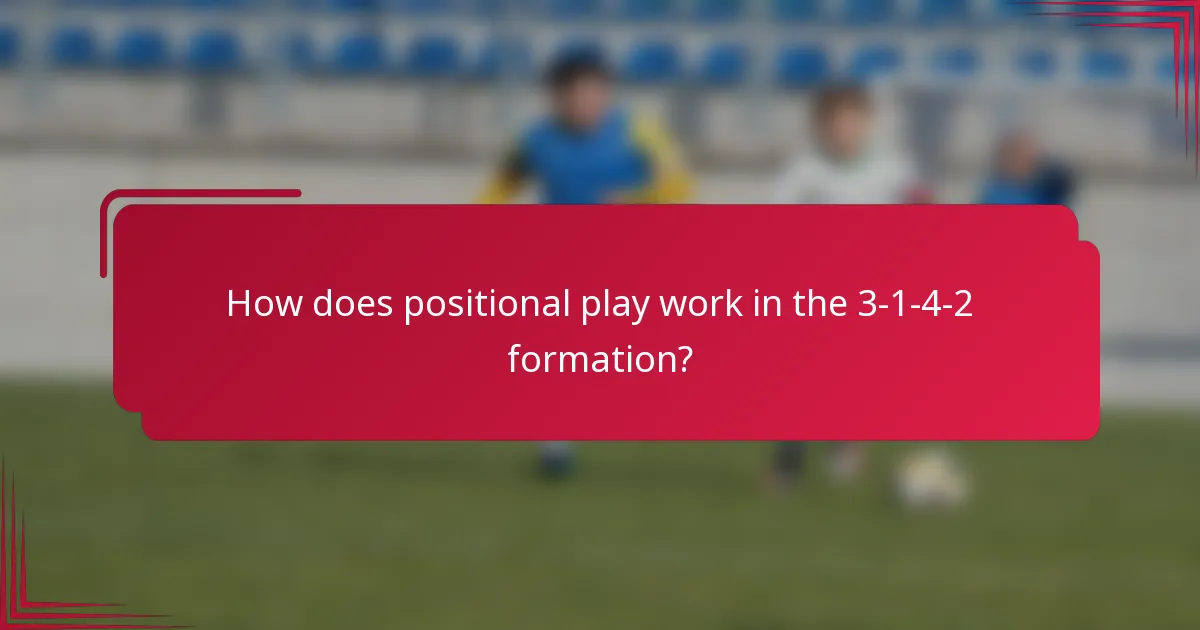 How does positional play work in the 3-1-4-2 formation?