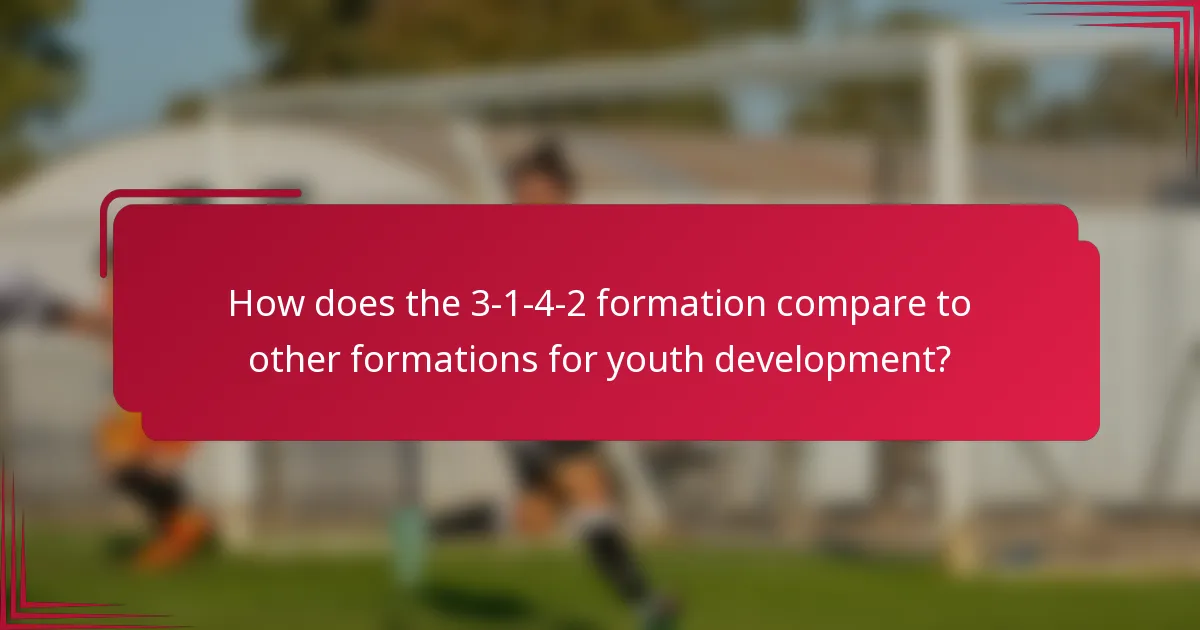 How does the 3-1-4-2 formation compare to other formations for youth development?