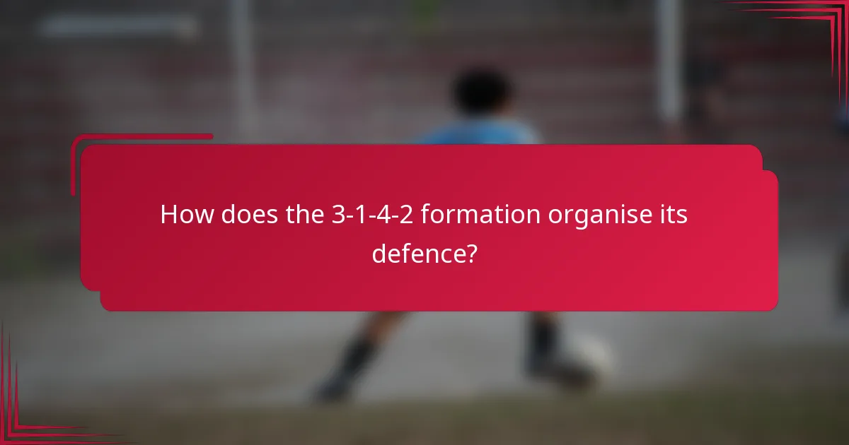 How does the 3-1-4-2 formation organise its defence?