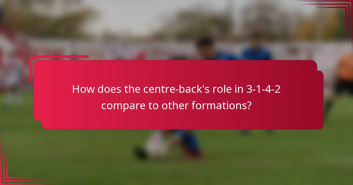 How does the centre-back's role in 3-1-4-2 compare to other formations?