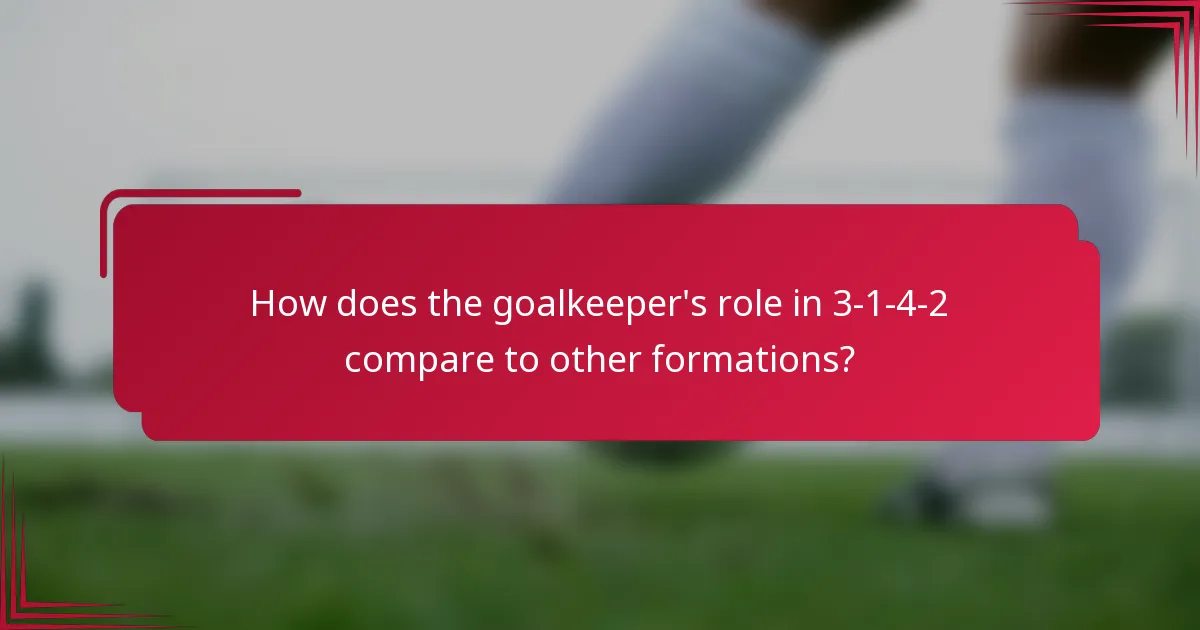 How does the goalkeeper's role in 3-1-4-2 compare to other formations?