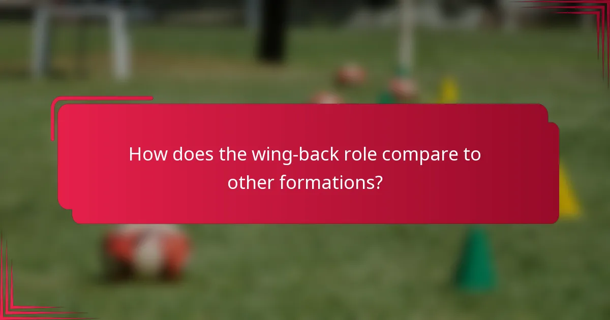 How does the wing-back role compare to other formations?