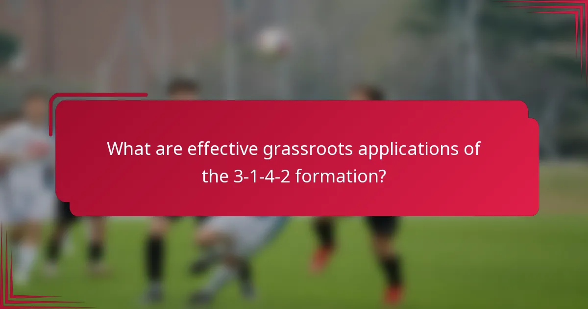 What are effective grassroots applications of the 3-1-4-2 formation?