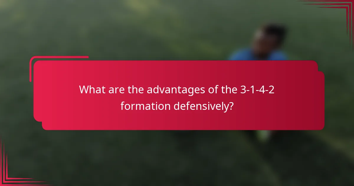 What are the advantages of the 3-1-4-2 formation defensively?