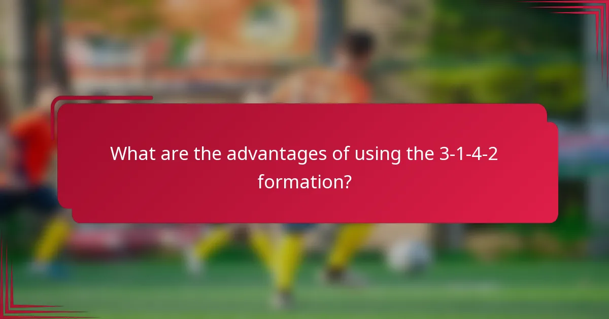 What are the advantages of using the 3-1-4-2 formation?