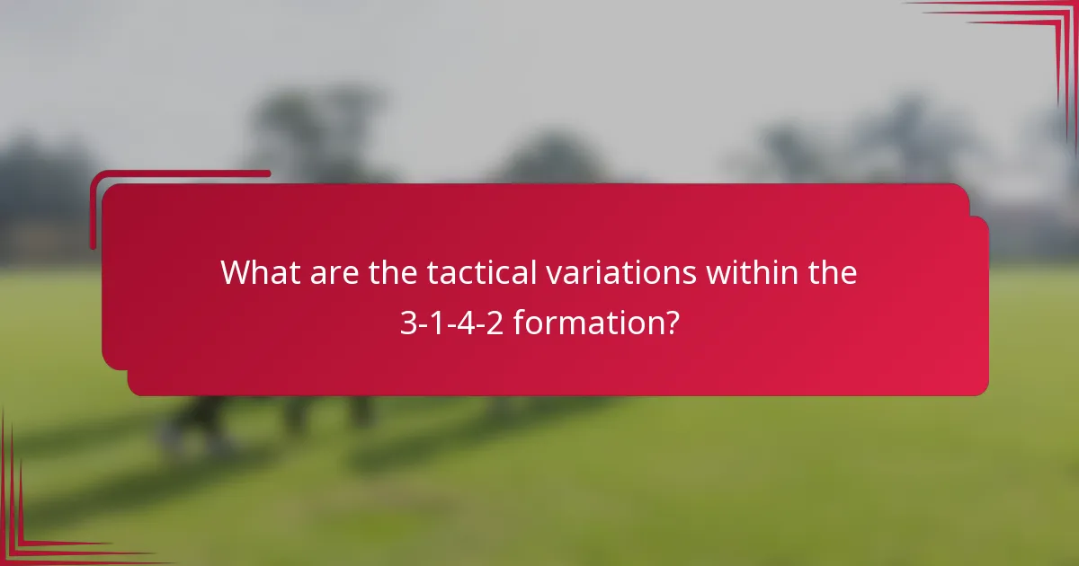 What are the tactical variations within the 3-1-4-2 formation?