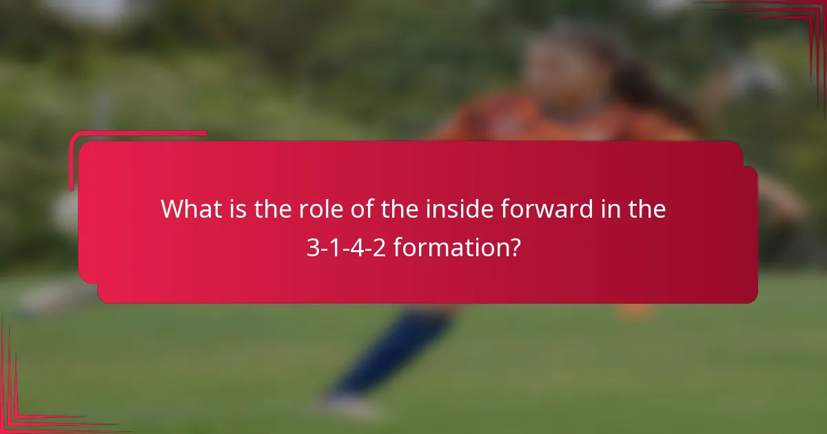 What is the role of the inside forward in the 3-1-4-2 formation?
