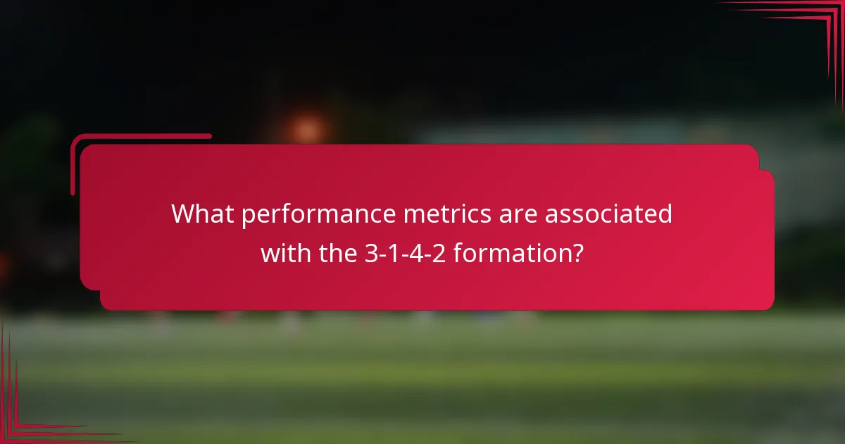 What performance metrics are associated with the 3-1-4-2 formation?