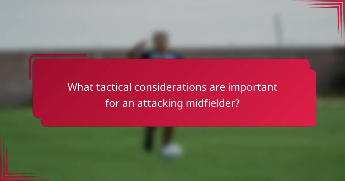 What tactical considerations are important for an attacking midfielder?