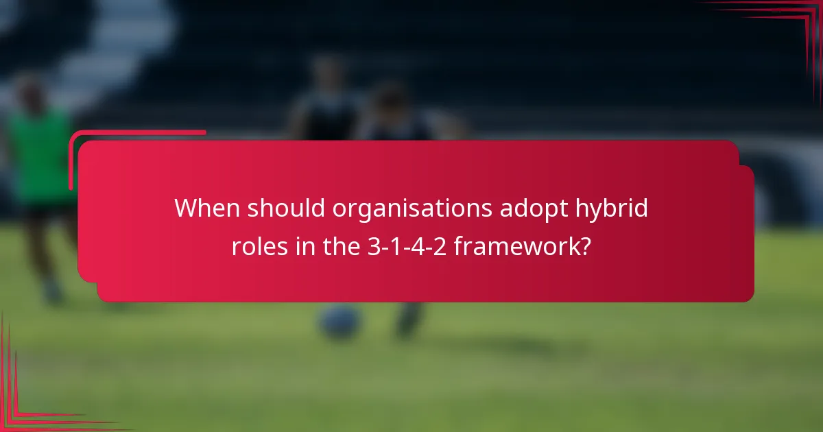 When should organisations adopt hybrid roles in the 3-1-4-2 framework?